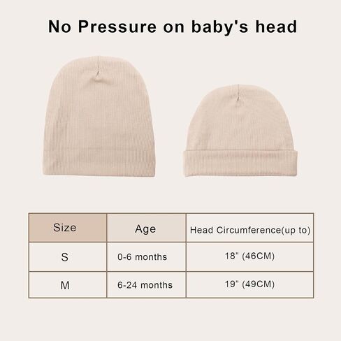 6 Pack Newborn Baby Hat Set for Unisex Infant Newborn Toddler Soft Warm Cap Baby Beanie Hat for Boys Girls 0-24 Months in Kuwait
