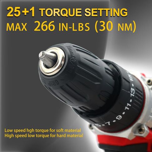 Home Rechargeable 21V Cordless Hand Drill Set, with 25 level torque and 21V 2Ah lithium-ion battery, LED light, for DIY home maintenance and repair in Saudi Arabia