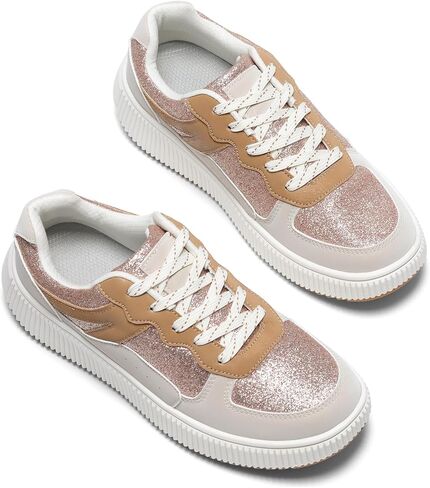 Platform Sneakers for Women Glitter Lightweight Tennis Walking Shoes in Saudi Arabia