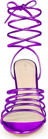 Allegra K Women's Lace Up Strappy Slingback Stiletto High Heel Sandals in Kuwait