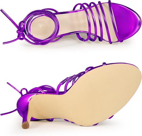 Allegra K Women's Lace Up Strappy Slingback Stiletto High Heel Sandals in Kuwait