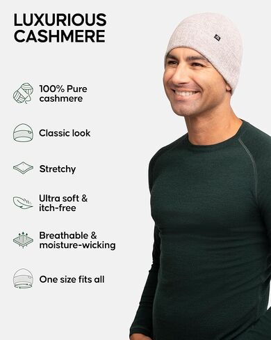 DANISH ENDURANCE 100% Cashmere Beanie Hat, Luxuriously Soft, Exceptionally Warm, Premium Comfort, for Men and Women in Kuwait