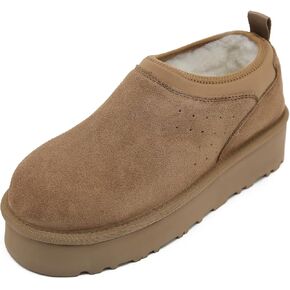 Mel&Syd 100% Australian Sheepskin Ultra Mini Boots for Women - Waterproof Shearling Lined Platform Snow Boots - Ankle High Barefoot Cozy Fur Short Ladies Winter Boots With Memory Foam Shoes Outdoor
