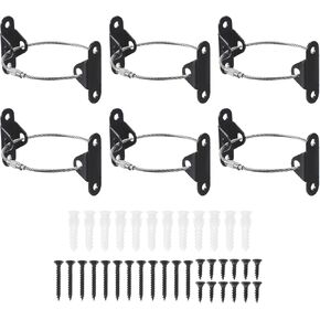 MECCANIXITY 8" Furniture Anchors, 6 Sets Anti Tip Furniture Anchors Stainless Steel Furniture Securing Wall Anchors for Earthquake Straps Home Safety, Black