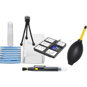 Acuvar Ultimate Camera Cleaning Kit: Complete Professional Starter Set with Lens Cleaning Pen, Air Blower, Cleaning Spray Mini Tripod, 6-Piece Memory Card Case & Essential Cleaning Tools for Your Gear