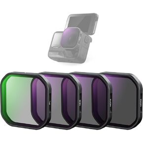 NEEWER 4 Pack ND Polarizer Filter Set Compatible with Insta360 Ace Pro 2, PL/ND8/ND16/ND32 Neutral Density and Polarizer Polarizing Filter Kit Snap On Action Camera Accessories, FL-A95