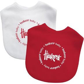 Baby Fanatic Officially Licensed Unisex Baby Bibs 2 Pack - NCAA Nebraska Cornhuskers Baby Apparel Set