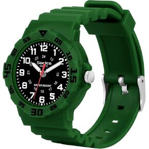 PROKING Women's Watch Sport Waterproof Watches Nurse Minimalist Simple Analog Watch Casual Ladies Men's Watch, Easy Read Dial, Military Time with Second Hand, Silicone Band, Light