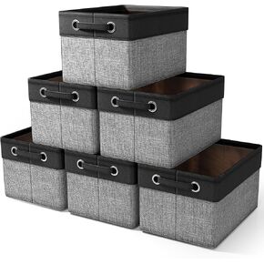 Sorbus Fabric Storage Cubes 15 Inch - Big Sturdy Collapsible Storage Bins with Dual Handles - Foldable Baskets for Organizing -Decorative Storage Baskets for Shelves | Home & Office Use -3 Pack| Brown