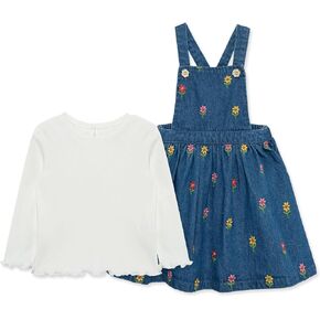 Little Me Clothes for Baby Girl's 2-PC Jumper Dress and Shirt Sets