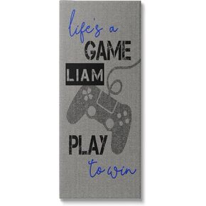 Stupell Industries Play To Win Gamer Personalized Canvas Wall Art by TSB and Co.