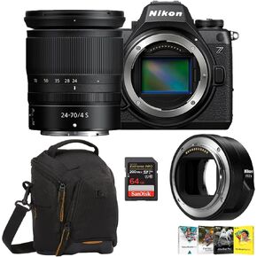 Nikon Z6III Mirrorless Camera with Nikkor Z 24-70mm f4 S Lens Bundle with Nikon FTZ II Mount Adapter, Software Bundle of 4, Camera Shoulder Bag (Black), and 64GB SDXC UHS-I Memory Card (5 Items)