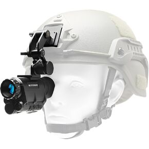 NVG30 Night Vision Goggles Night Vision Monocular,PVS-14 Tactical Helmet Mounted with binoculars,4 Color Modes 4X Magnification,Day&Night Use,HD Record&Playback for Camping Surveillance Wifi