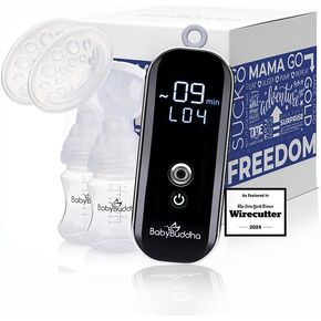 BabyBuddha Breast Pump 2.0, Primary & Portable with 3 Modes & 21 Levels of Control (Soft Stimulation Mode) Electric Hands Free Breast Milk Pump, Hospital Grade (22 to 24mm Flange)