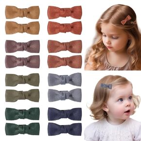 16pcs Baby Girls Tiny Hair Bow Clips Small Mini Baby Bow Barrettes Fully Lined Alligator Clips Hair Accessories for Toddlers Baby Girl Infants