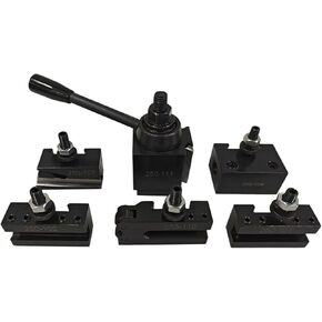 6 PCS AXA Tool Post Set 250-111 Wedge Type Quick Change Tool Post Set for Lathe Swing 12 Inch