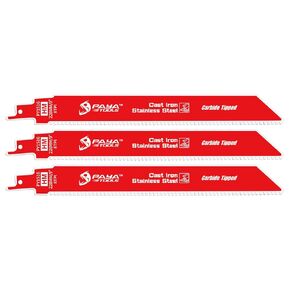 Carbide Reciprocating Saw Blade for Thick Metal, Cast Iron, Alloy Steel 9-Inch 8TPI (1-Pack)