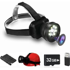 كاميرا جسم المصابيح الأمامية المدمجة المدمجة 32 جيجا بايت ، كاميرا حرة 1080 بكسل يمكن ارتداؤها في الجسم القابلة لإعادة شحن IPX4 رؤية ليلية للماء ، والتخييم ، والمشي لمسافات طويلة ، وصيد الأسماك. (Black-32GB) in Kuwait
