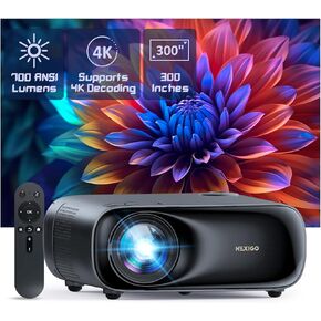 جهاز عرض Nexigo PJ40 (Gen 3) مع WiFi و Bluetooth ، D65 المعايرة ، 1080 بكسل ، 4K مدعوم ، جهاز عرض للأفلام الخارجية ، 20 واط ، مسرح منزلي ، مقصور مع TV ، iOS ، Android