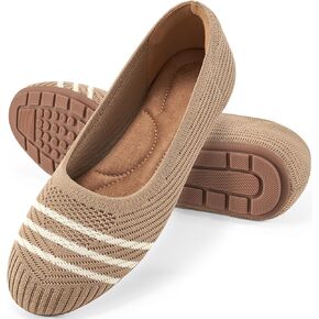Flats for Women Ballets Shoes: Black 8 Comfortable Knitted Dressy Work Flats - Ladies Wedding Flat Casual Shoes