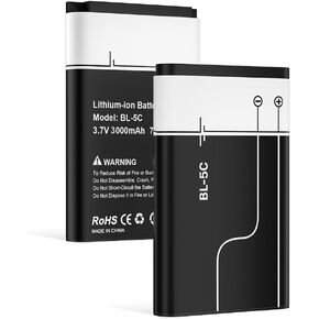 2 Pieces BL-5C Battery, 3000mAh New Upgraded 3.7V Li-ion Higher Capacity Replacement Battery for Household Radio, bt Speaker, Camera in Kuwait