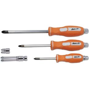 RW 0059-005/006 JIS (Japanese Industrial Standard) 7-Piece JIS Driver Set Includes (3) JIS Screwdrivers (#1, #2, #3) and (4) JIS 1/4" Impact Bits (#2, #3, Short & Long)