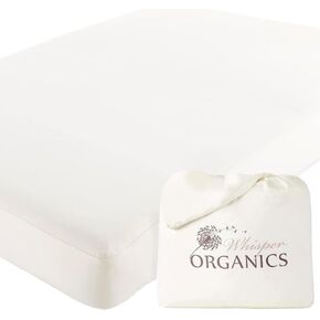 Organic Waterproof Mattress Protector Twin Size - 100% Waterproof Mattress Pad with Extra Soft Quiet & Breathable Triple Layer Protection - GOTS Certified Machine Washable Deep Pocket Design (Twin)