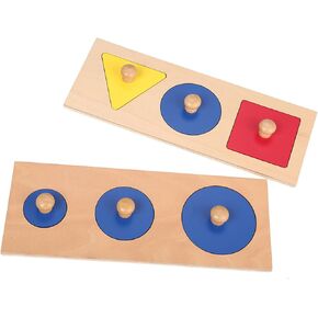 MEYOR Montessori Materials Wooden Geometric Insets Puzzles Toddler Early Sensorial Development Preschool Toys