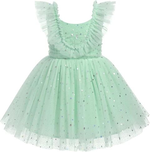 IMEKIS Toddler Girls Sequin Tulle Birthday Princess Dress Shiny Formal Party Dresses Cake Smash Photo Shoot Outfits in Saudi Arabia