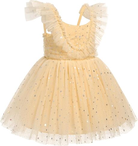 IMEKIS Toddler Girls Sequin Tulle Birthday Princess Dress Shiny Formal Party Dresses Cake Smash Photo Shoot Outfits in Saudi Arabia