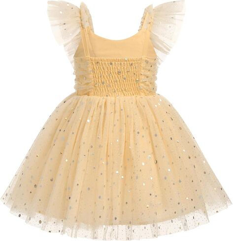 IMEKIS Toddler Girls Sequin Tulle Birthday Princess Dress Shiny Formal Party Dresses Cake Smash Photo Shoot Outfits in Saudi Arabia