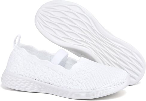 poemlady Women's Slip on Loafer Shoes - Knit Casual Ballet Flat Nurse Walking Sneakers Mesh Round Toe Low Wedge Memory Foam Shoes in Saudi Arabia