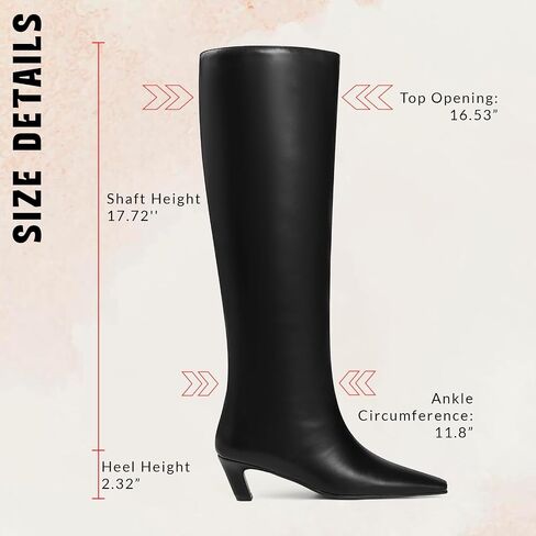 Cynllio Womens Knee High Boots Square Toe Hister Hist Boots Tall Boots سحب على عجل عجل الأسود Boots منخفضة الكعب مريح طويل in Kuwait