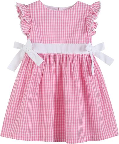 Lil cactus Baby Girls Ruffle Dress with Bows in Kuwait