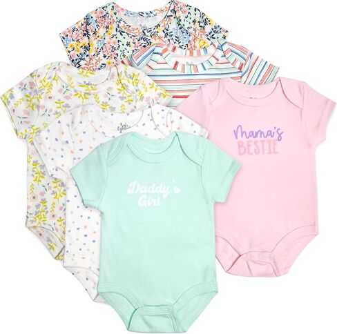 Baby Essentials Baby Girls 6 Piece Bodysuit Set in Kuwait