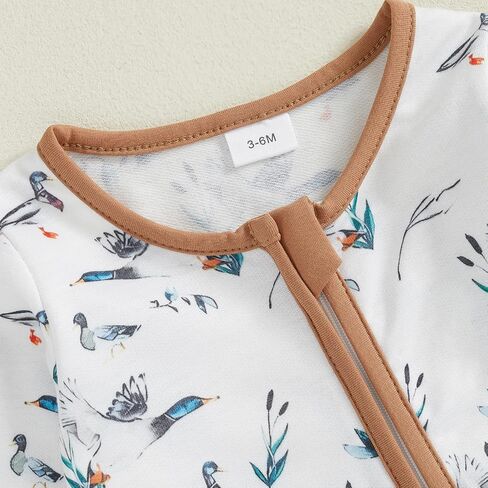 Newborn Baby Boy Girl Hunting Outfit Mallard Duck Zipper Romper Jumpsuit Long Sleeve Bodysuit Duck Hunting Clothes in Kuwait