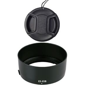 ES-65B Lens Hood & 43mm Lens Cap Compatible for Canon EOS R6 R5 RP R Camera kit RF 50mm F1.8 STM Lens (2 Pack)