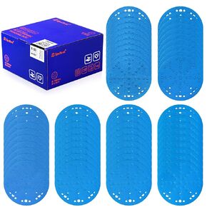 SpeTool 6 Inch Sanding Discs, 49 Hole Hook and Loop Sandpaper 60 Pack Compatible for Random Orbital Sander, Stearate Anti-Clog Coating with 120 Grit Ceramic Aluminum Oxide Abrasives for Sanding Chore