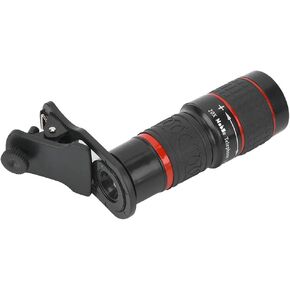 Long Focus Lens, 20X Zoom Portable Monocular Telephoto Lens with Phone Clip, Suitable for Sports Events, Concerts, Bird Watching, Travel, Camping