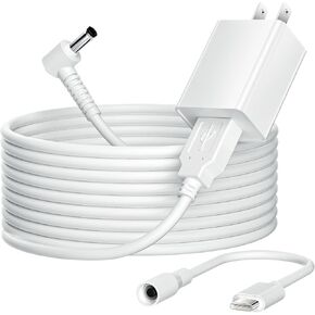 سلك الشاحن متوافق مع عصا حلقة البطارية كام البطارية/المكون الإضافي 3rd Gen/2nd Gen & Ring Pan Tilt Up Camera Charger Corp (4m/13.1ft) أبيض