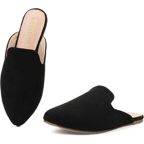 BOYYOUN Mules for Women Comfortable Slip On Backless Flats Pointed Toe Loafers for Work and Casual Wear Low Heel Closed Shoes Womens Mule