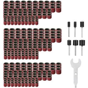 307 PCS Drum Sanding Kit 80 Grit 120 Grit 240 Grit Sanding Bands Drum Sleeve for Nail Drill Bits Accessories Rotary Tool