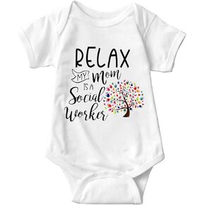 My Mom Is A Social Worker Baby Girls Boys Bodysuit Newborn onesie Short Sleeve Infant Romper 0-24 Months