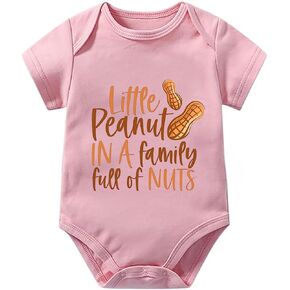 Little Peanut In A Family Full Of Nuts Newborn Boy Clothing Short Sleeve Baby Girl Newborn Clothes White Baby Boy