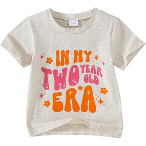 Toddler Baby Girl Birthday Outfit Two Birthday Shirt in My Two Year Old Era Top