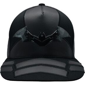 قبعة بيسبول للبالغين بشعار "Concept One The Batman Dad"، مطرزة بحافة مسطحة، أسود، مقاس واحد، أسود، مقاس واحد, أسود, One Size