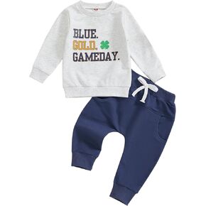 طفل طفل رضيع لاعب كرة القدم يوم لعبة Sweatshirt قمة وسروال وضع 2pcs الرضع الخريف ملابس الشتاء