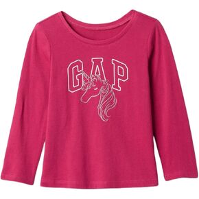 GAP Baby Girls Short Sleeve Graphic Tee Vivacious Pink 19-2045 12-18M