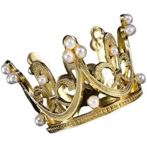 Kids Pearl Crown With Pearls, Gold| Golden Crown For Baby One Size, 1 pc | It Is Made of Alloy And Pearl,