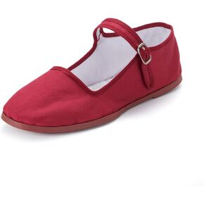Women's Classic Chinese Mary Jane Shoes Slippers China Doll Flats Buckle Slip On Kung Fu Shoes